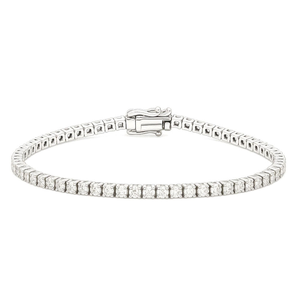 Classic 4.1 CT Diamond Tennis Bracelet 7" - 14K White Gold