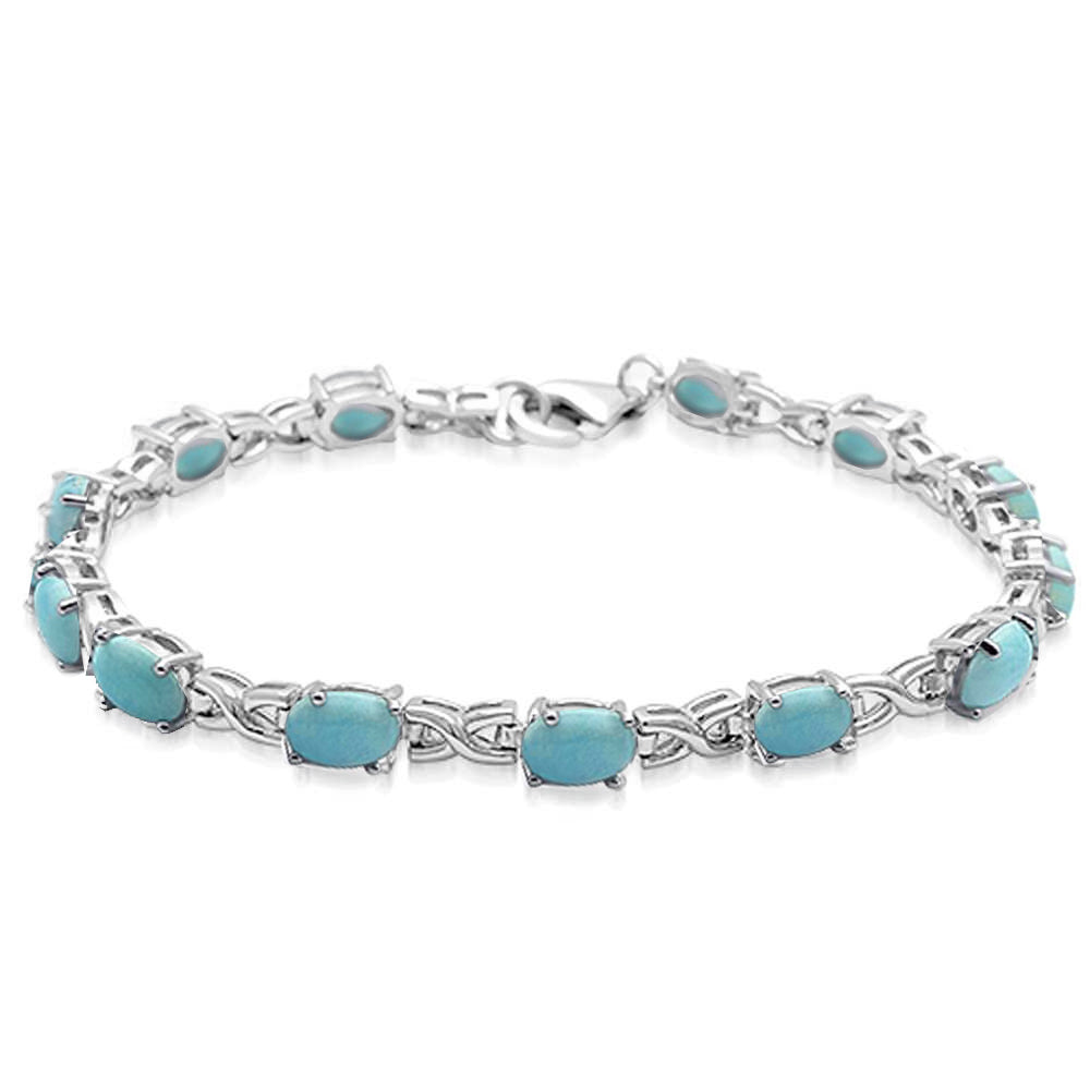 Larimar Infinity Bracelet 6.5" - S925 Sterling Silver