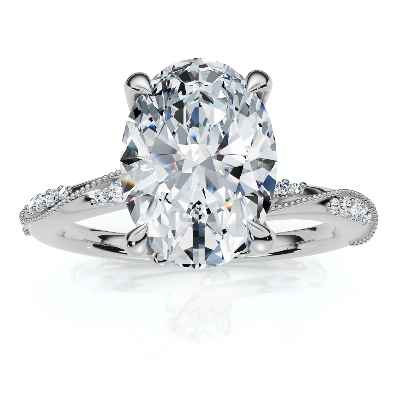 Grace Redefined Oval Diamond Ring - 14K White Gold