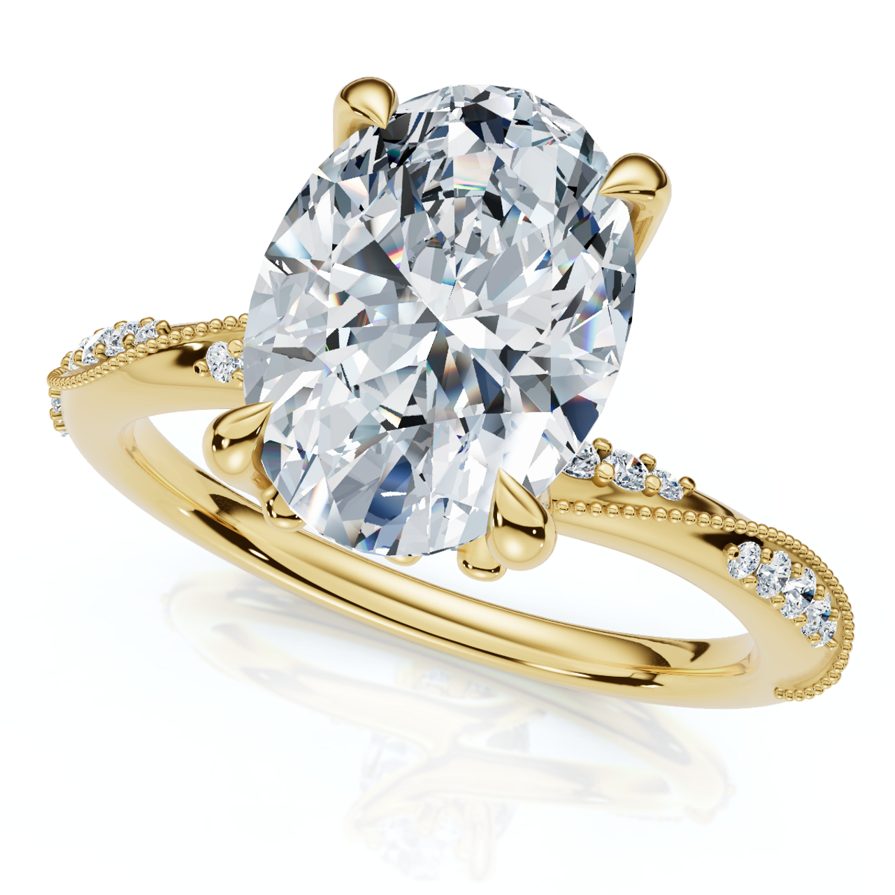 Grace Redefined Oval Diamond Ring - 14K White Gold