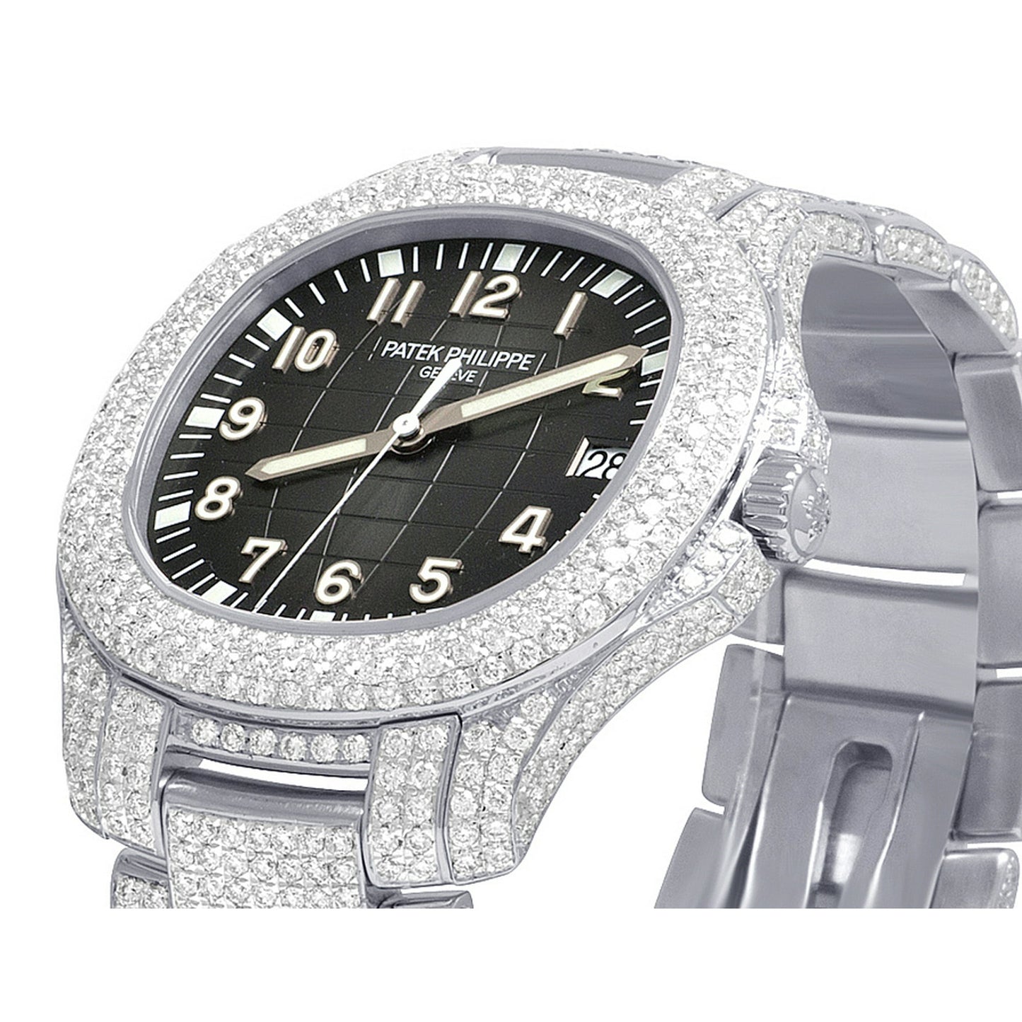 Men's Patek Philippe Nautilus 5167/1A Steel Pave Set VS Diamond Watch 21.5CT