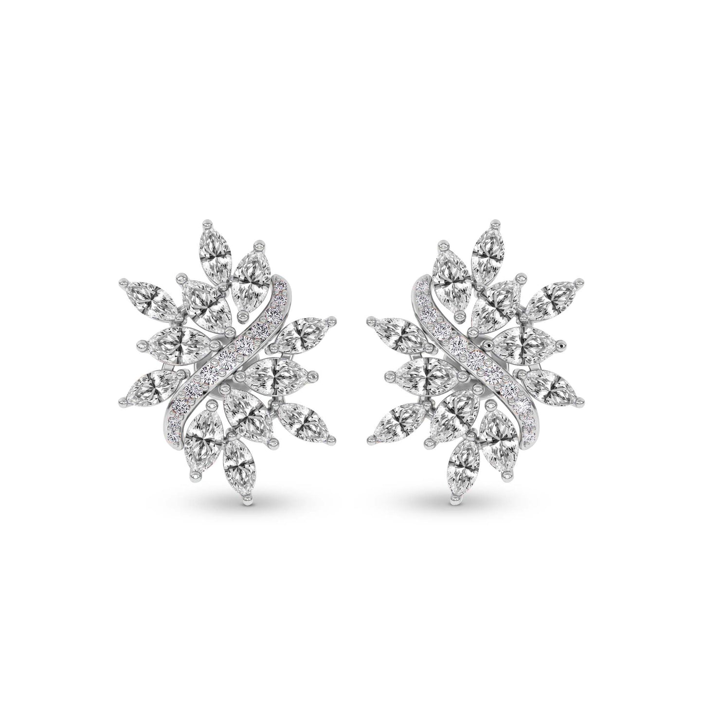 Wisteria Bloom 3CT Lab Diamond Stud Earrings - 14K Gold