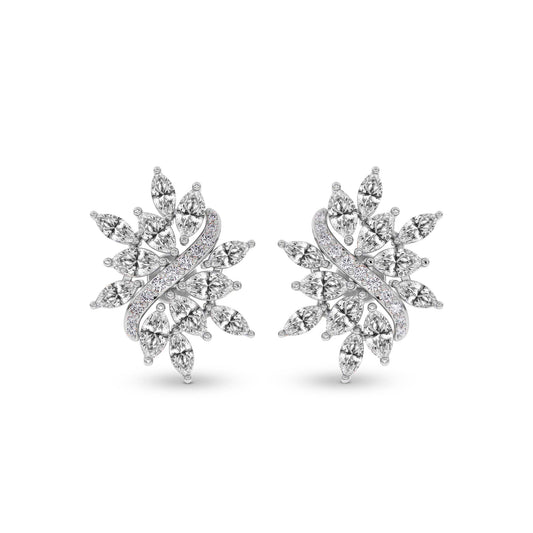 Wisteria Bloom 3CT Lab Diamond Stud Earrings - 14K Gold