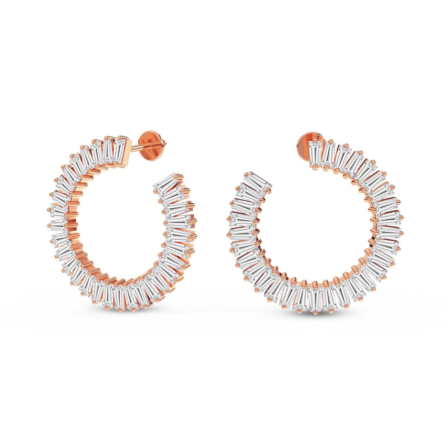 Opalescent Flower 2CT Lab Diamond BloomHoop Studs - 14K Gold