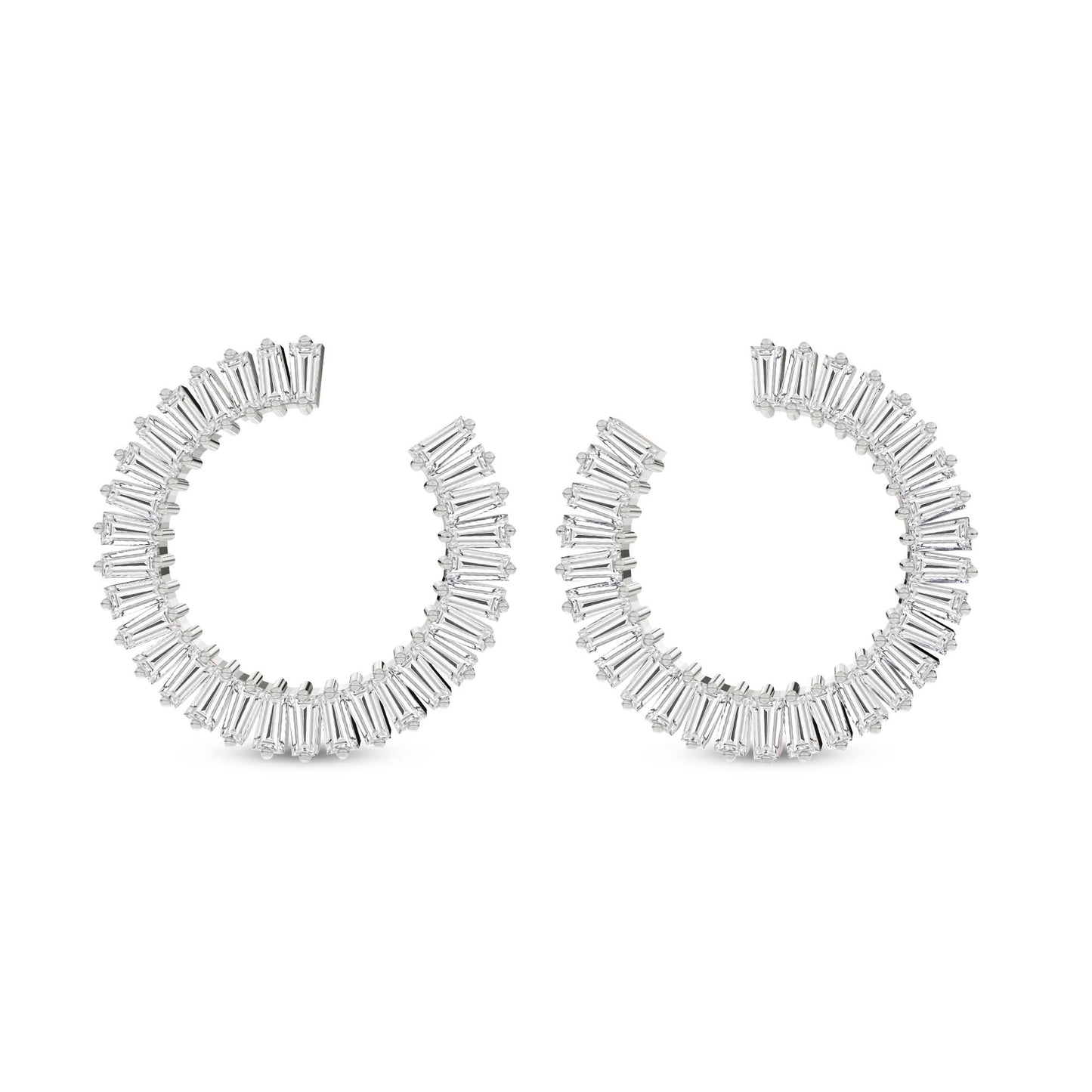 Opalescent Flower 2CT Lab Diamond BloomHoop Studs - 14K Gold