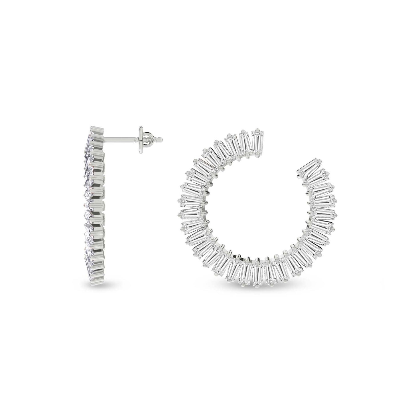 Opalescent Flower 2CT Lab Diamond BloomHoop Studs - 14K Gold