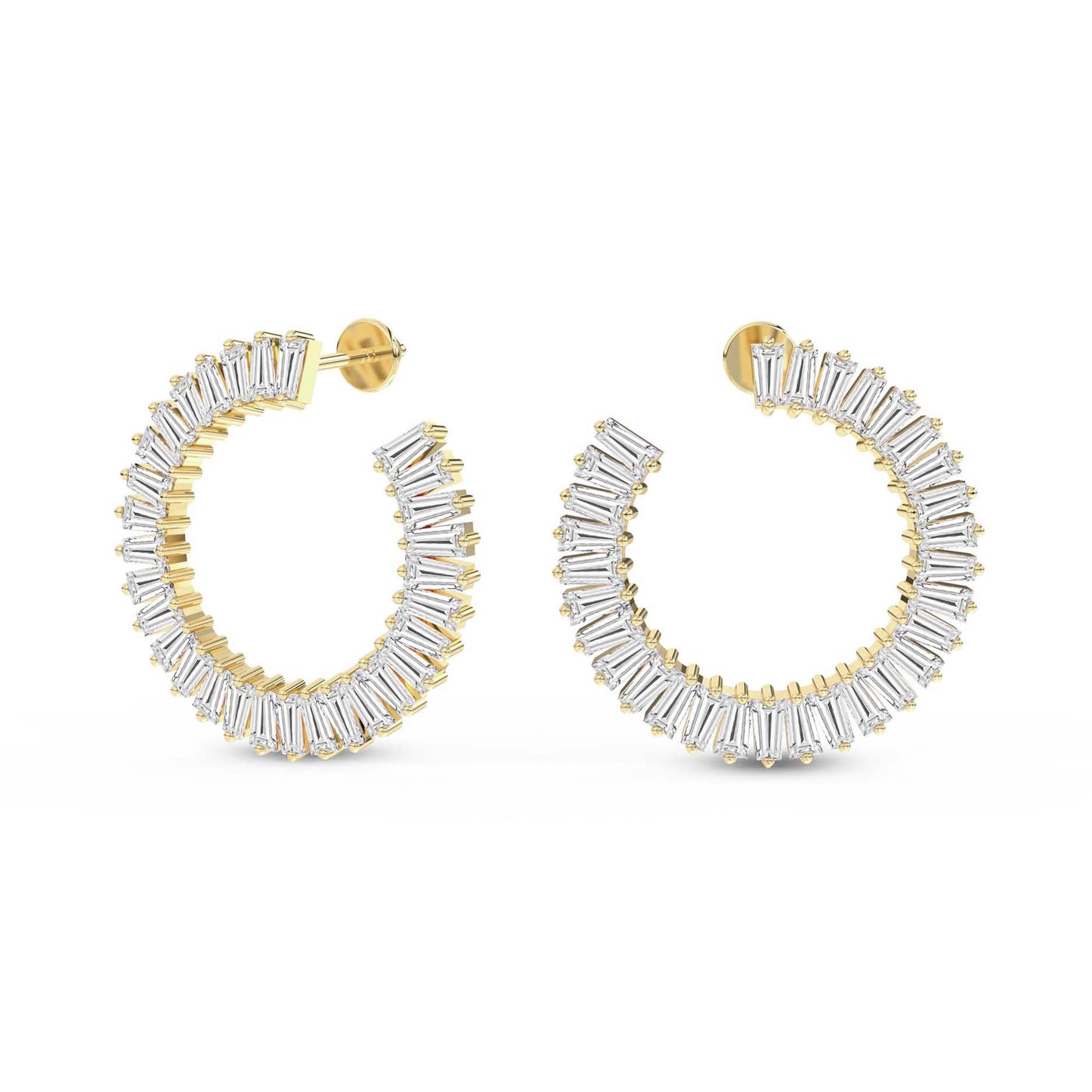 Opalescent Flower 2CT Lab Diamond BloomHoop Studs - 14K Gold