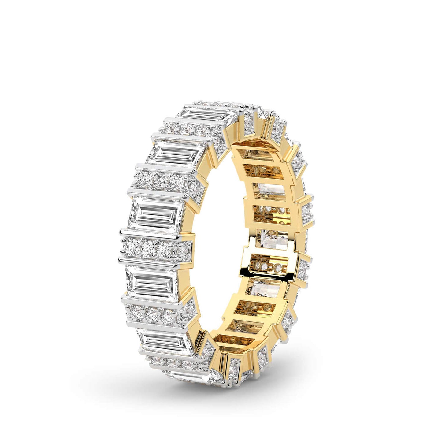 Baguette Radiant Infinity Band 3CT - 14K Yellow Gold