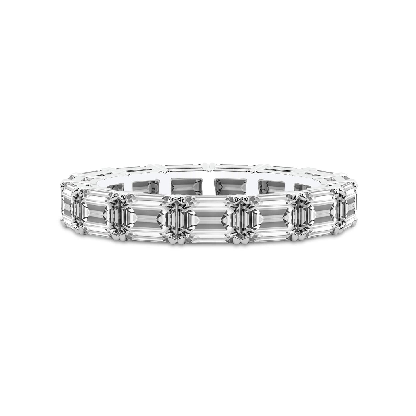 Emerald Lab Diamond Eternity Band 1CT - 14K White Gold