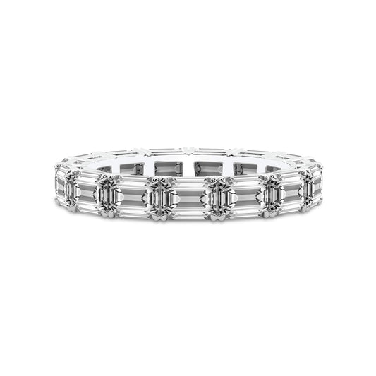 Emerald Lab Diamond Eternity Band 1CT - 14K White Gold