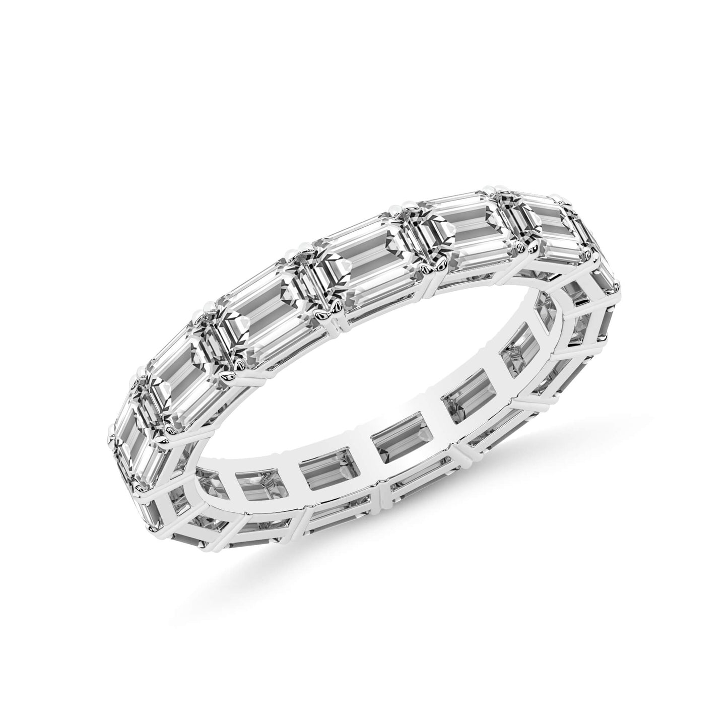 Emerald Lab Diamond Eternity Band 1CT - 14K White Gold