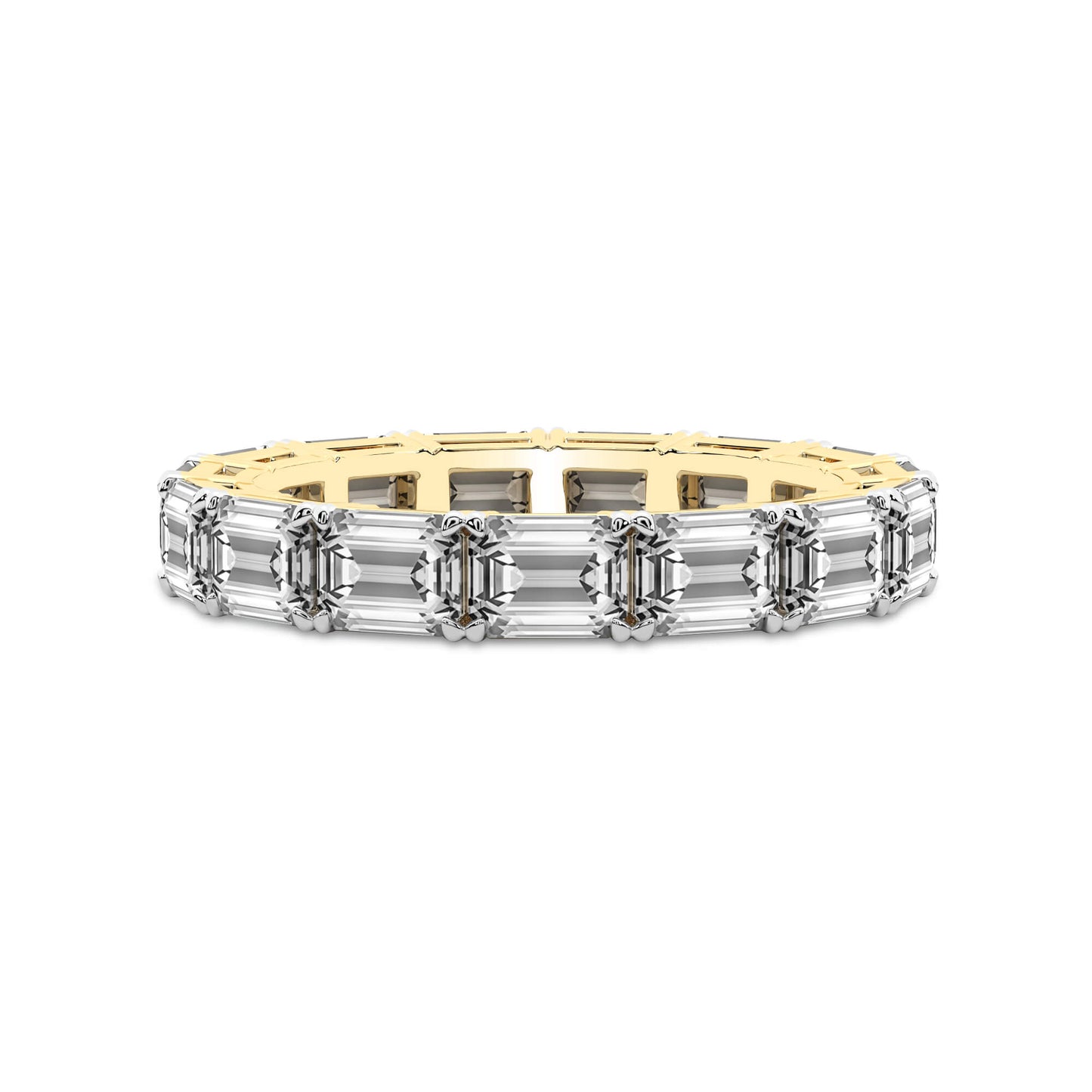 Emerald Lab Diamond Eternity Band 1CT - 14K White Gold