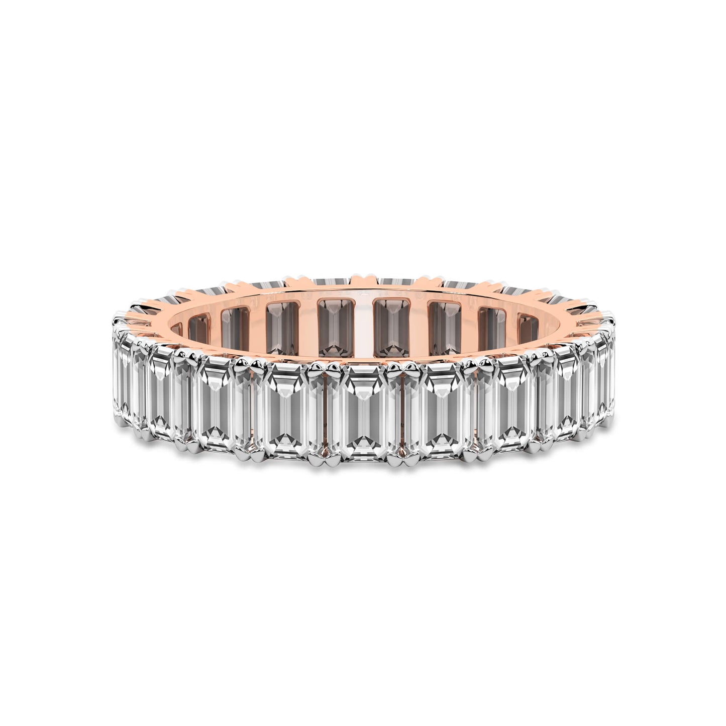 Eternal Radiance 2CT Emerald-Cut Lab Diamond Eternity Band - 14K Gold
