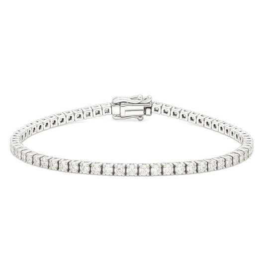 Classic 4.1 CT Diamond Tennis Bracelet 7" - 14K White Gold
