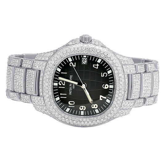 Men's Patek Philippe Nautilus 5167/1A Steel Pave Set VS Diamond Watch 21.5CT