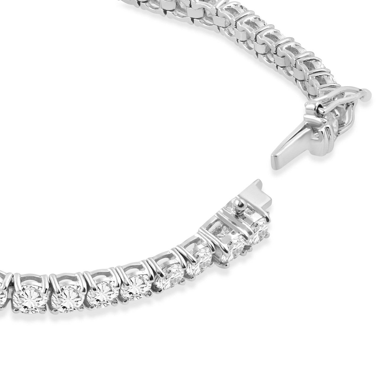 Natural Diamond Tennis Bracelet 7" - 14K White Gold