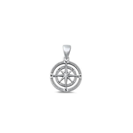 Compass Pendant - S925 Sterling Silver