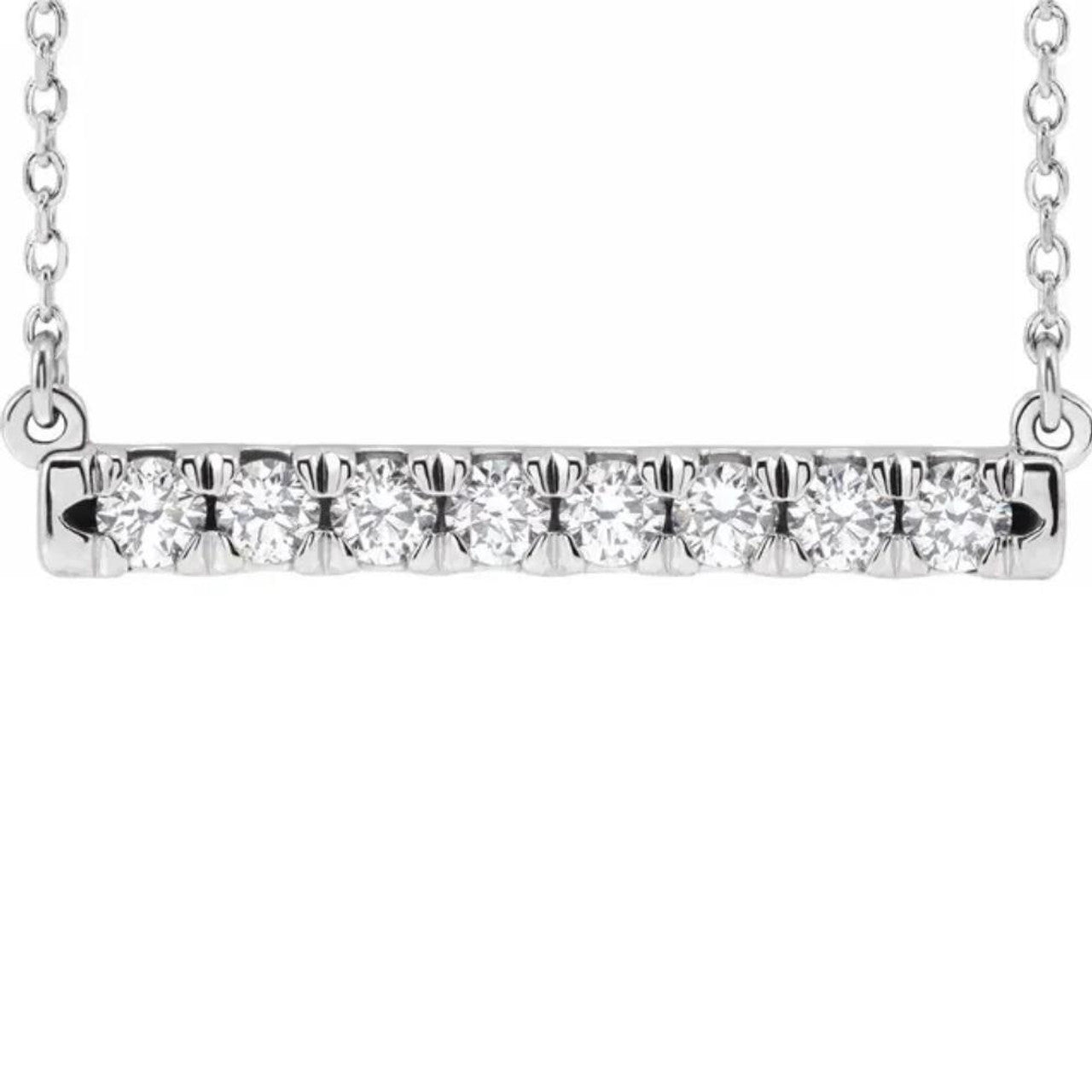 Bar Diamond Pendant Necklace 1/2CT - 14K Gold