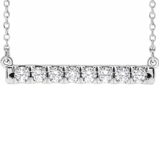 Bar Diamond Pendant Necklace 1/2CT - 14K Gold