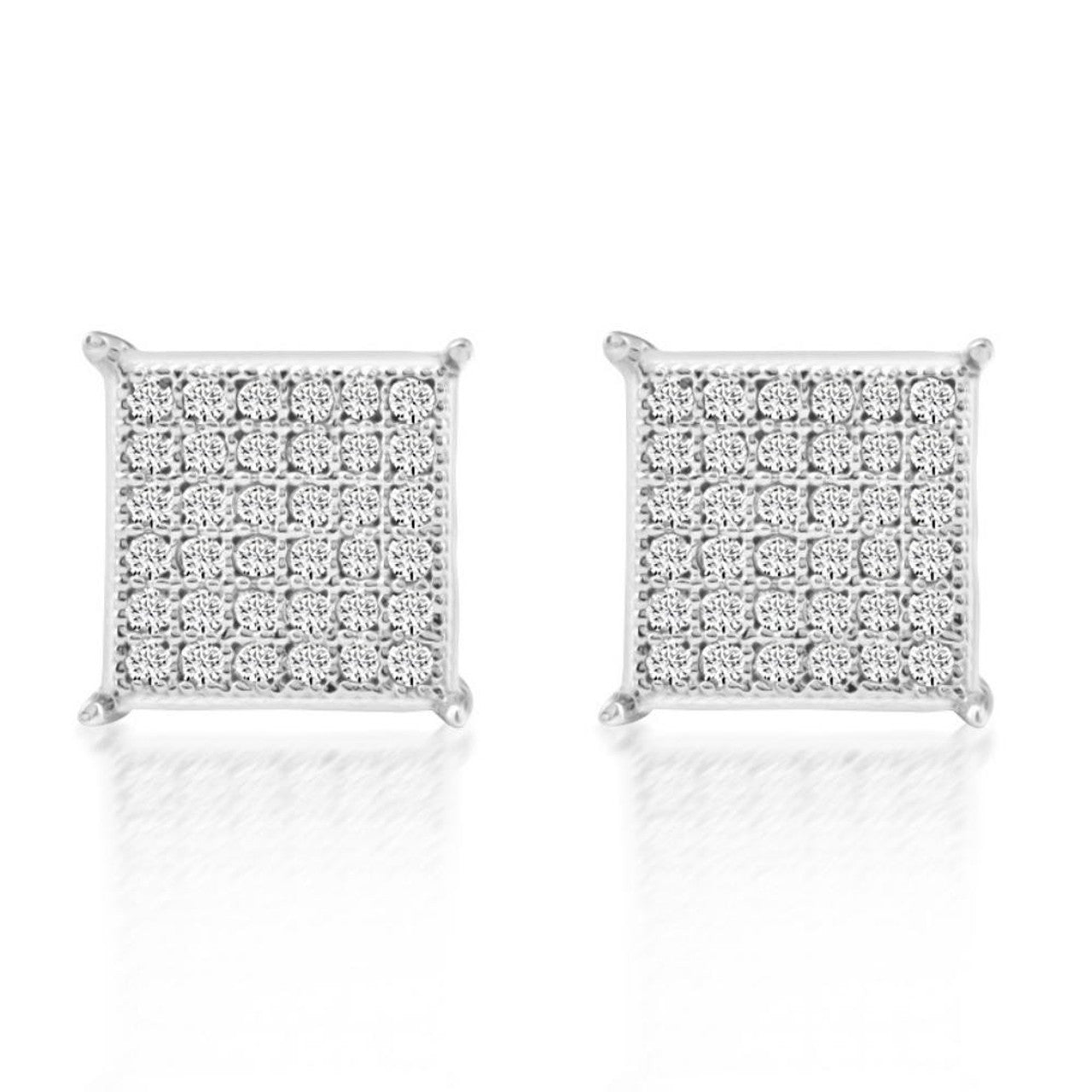 Ballin Natural Diamond Studs Screw Back - 14K White Gold