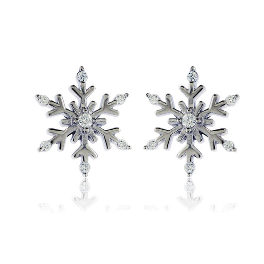 Moissanite Snowflake Earrings - S925 Sterling Silver